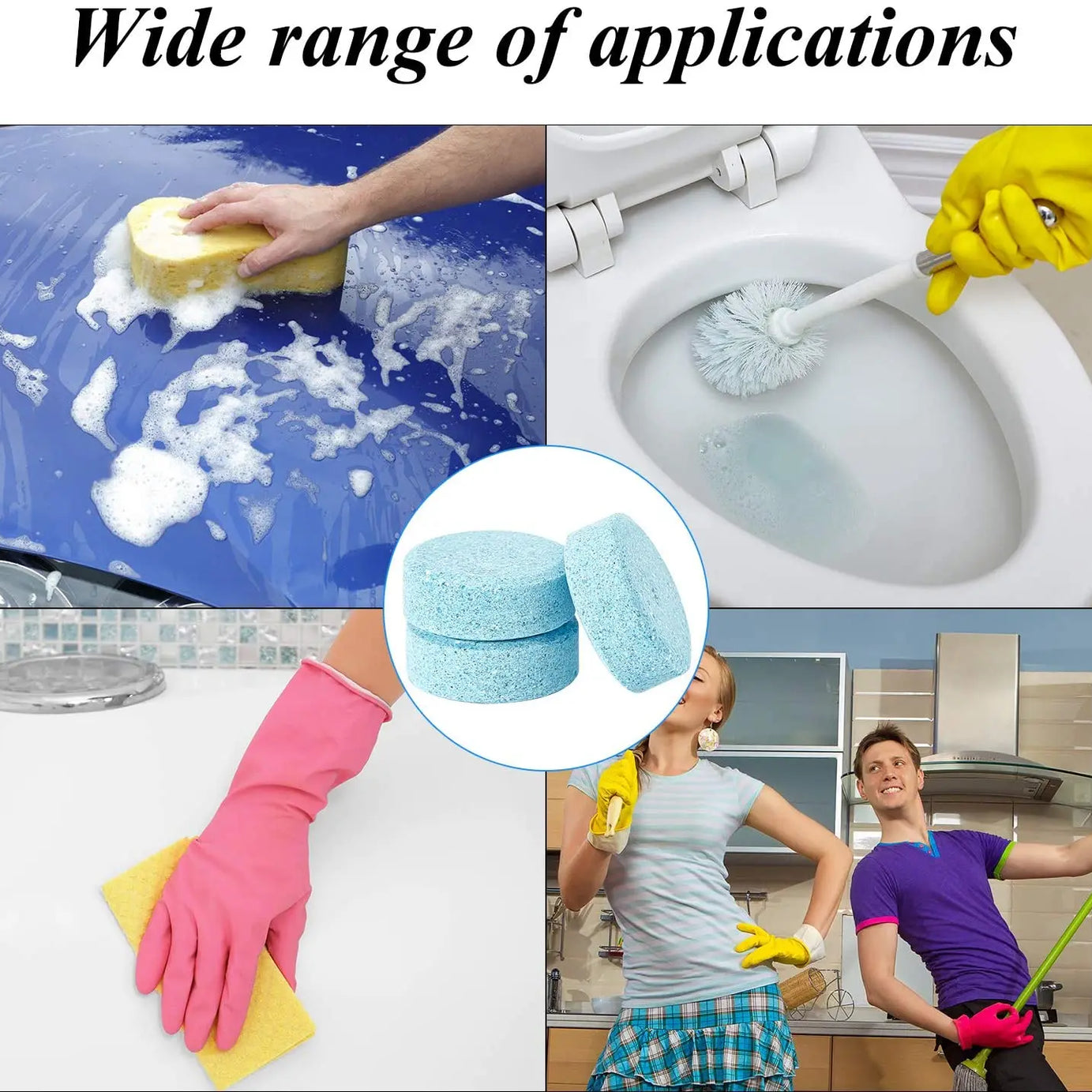 (Pack of 20) Water Dissolving Cleaning Tablets For Car Windshield Home and Outdoor Use