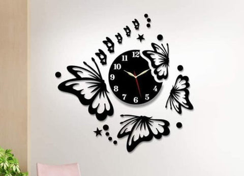 3D Butterfly Wall Clock Acrylic Wall Decore