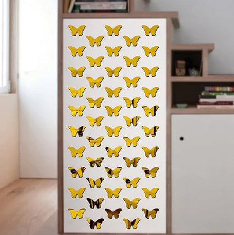 40 Butterfly Decorative 3D Acrylic Mirror for Wall