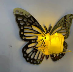 Decorative Butterfly Wall Shelf with Candlestick